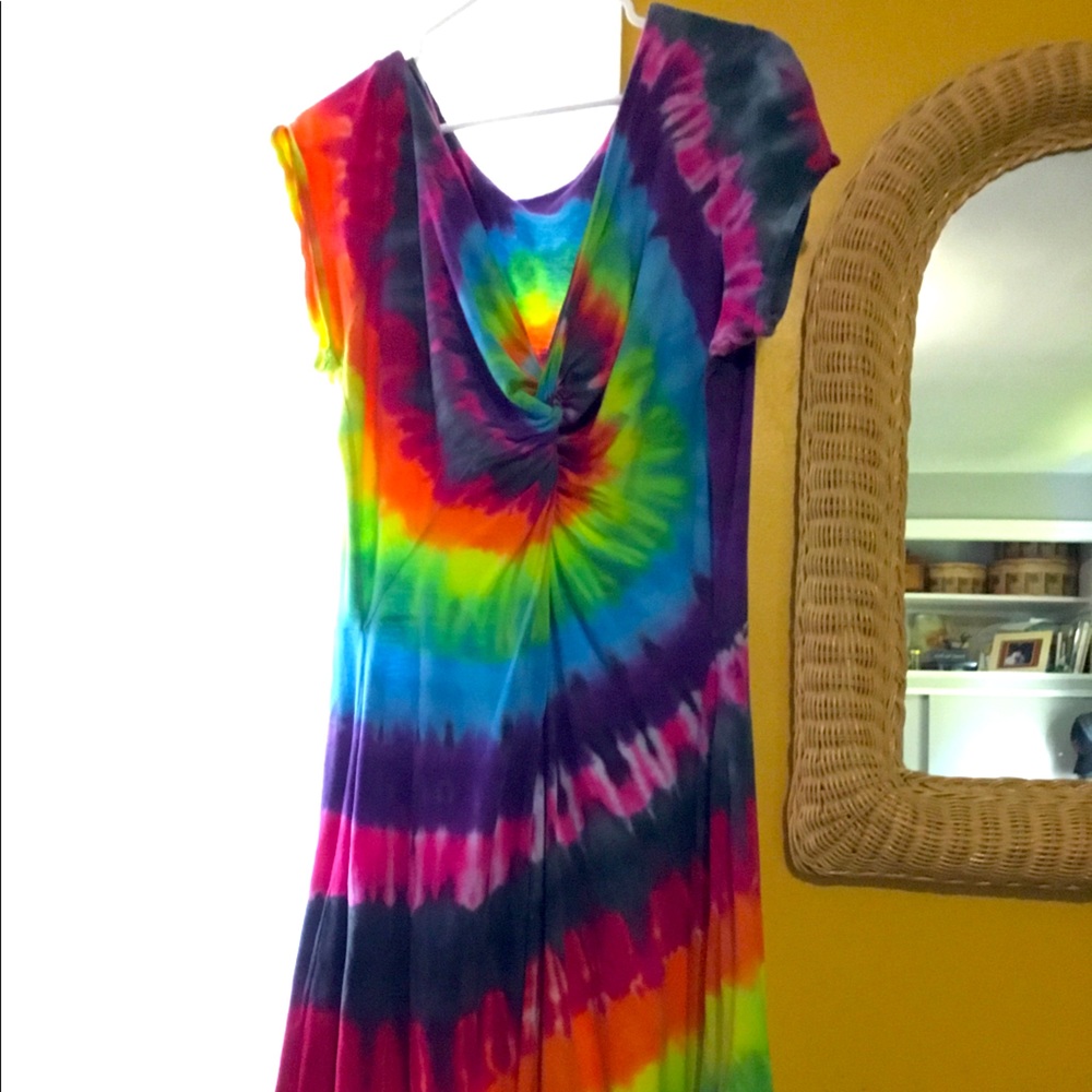 Hippie fest twist front Tie dye dress